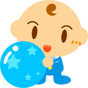 ボールで遊ぶかわいい赤ちゃんイラスト/男の子