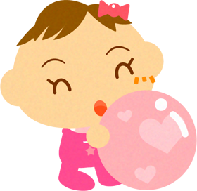 ボールで遊ぶかわいい赤ちゃんイラスト/女の子