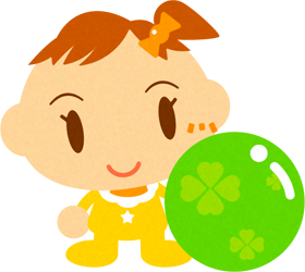 ボールで遊ぶかわいい赤ちゃんイラスト/女の子2