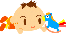 おもちゃで遊ぶかわいい赤ちゃんイラスト/男の子2