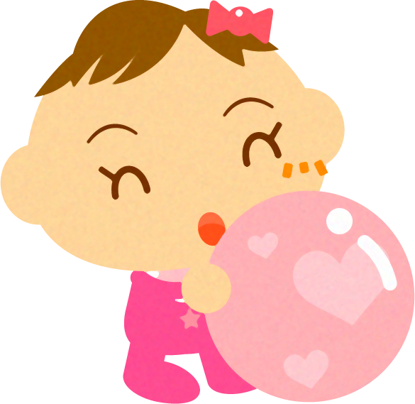 ボールで遊ぶかわいい赤ちゃんイラスト/女の子