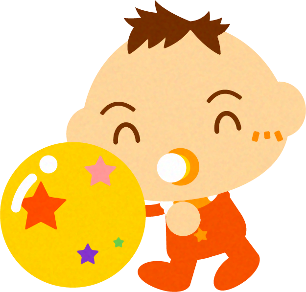 ボールで遊ぶかわいい赤ちゃんイラスト/男の子2