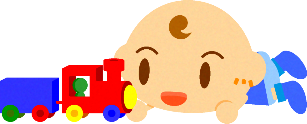 おもちゃで遊ぶかわいい赤ちゃんイラスト/男の子