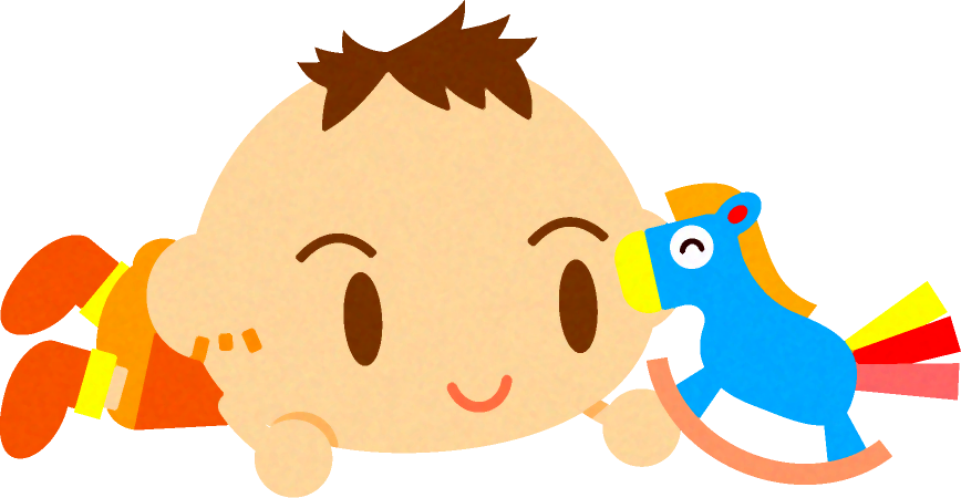 おもちゃで遊ぶかわいい赤ちゃんイラスト/男の子2