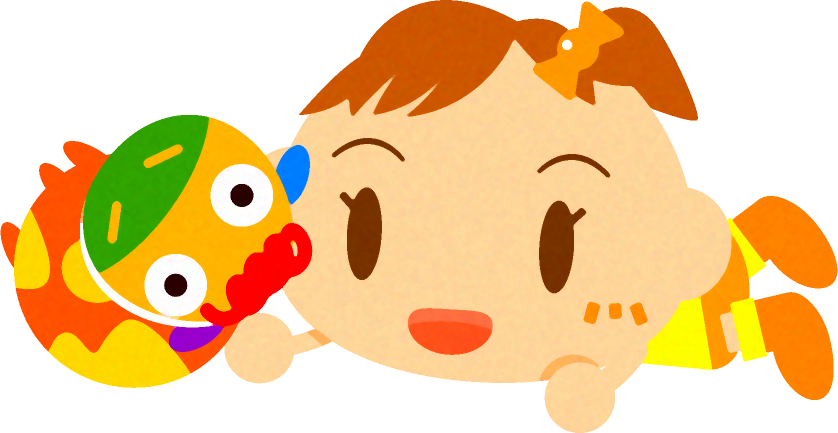 おもちゃで遊ぶかわいい赤ちゃんイラスト/女の子2