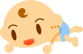 ハイハイするかわいい赤ちゃんイラスト/男の子