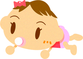 ハイハイするかわいい赤ちゃんイラスト/女の子