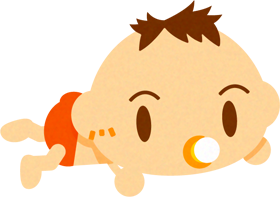 ハイハイするかわいい赤ちゃんイラスト/男の子2