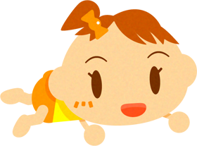 ハイハイするかわいい赤ちゃんイラスト/女の子2