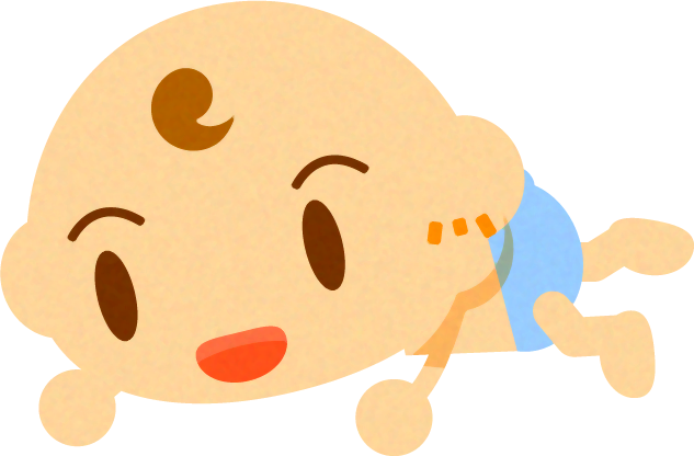 ハイハイするかわいい赤ちゃんイラスト/男の子