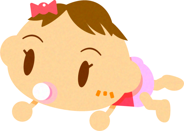 ハイハイするかわいい赤ちゃんイラスト/女の子