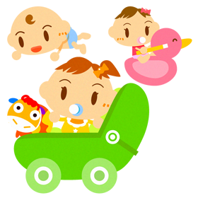 移動する、かわいい赤ちゃんイラスト