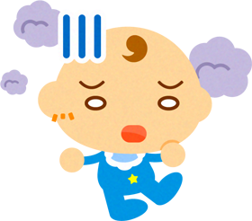 モヤモヤするかわいい赤ちゃんイラスト/男の子