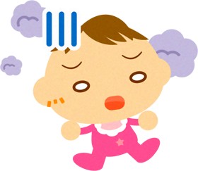 モヤモヤするかわいい赤ちゃんイラスト/女の子