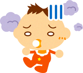 モヤモヤするかわいい赤ちゃんイラスト/男の子2