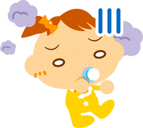 モヤモヤするかわいい赤ちゃんイラスト/女の子2