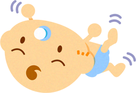 駄々をこねるかわいい赤ちゃんイラスト/男の子