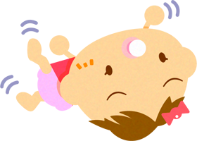 駄々をこねるかわいい赤ちゃんイラスト/女の子