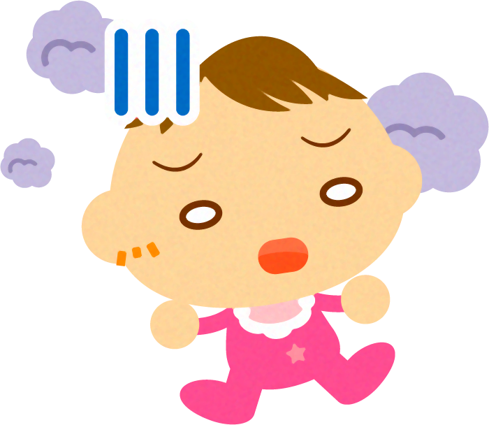モヤモヤするかわいい赤ちゃんイラスト/女の子
