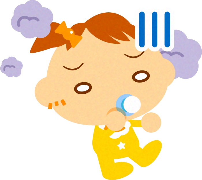 モヤモヤするかわいい赤ちゃんイラスト/女の子2