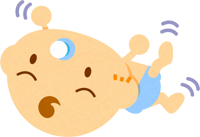 駄々をこねるかわいい赤ちゃんイラスト/男の子