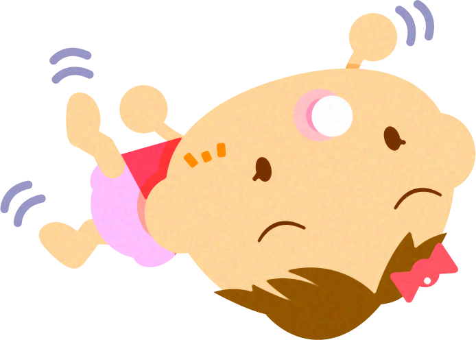 駄々をこねるかわいい赤ちゃんイラスト/女の子