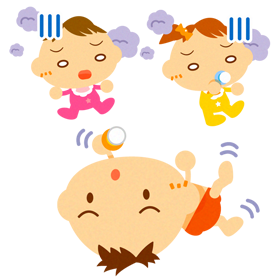 イライラするかわいい赤ちゃんイラスト