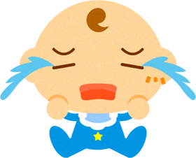泣いている、かわいい赤ちゃんイラスト/男の子