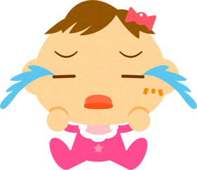 泣いている、かわいい赤ちゃんイラスト/女の子