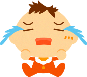 泣いている、かわいい赤ちゃんイラスト/男の子
