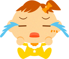 泣いている、かわいい赤ちゃんイラスト/女の子2
