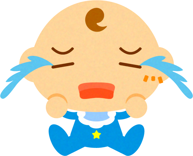泣いている、かわいい赤ちゃんイラスト/男の子
