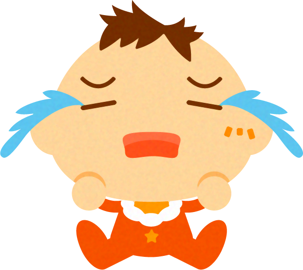 泣いている、かわいい赤ちゃんイラスト/男の子2