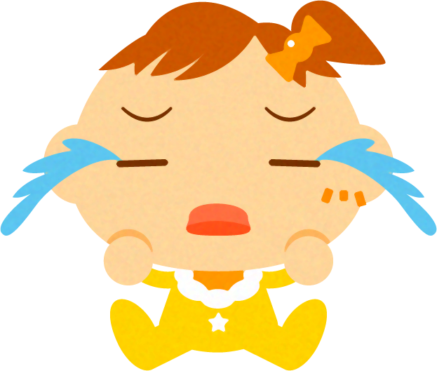 泣いている、かわいい赤ちゃんイラスト/女の子2