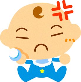 怒るかわいい赤ちゃんイラスト/男の子