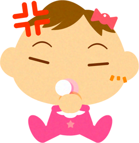 怒るかわいい赤ちゃんイラスト/女の子