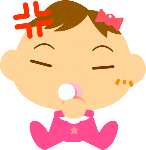 怒るかわいい赤ちゃんイラスト/女の子