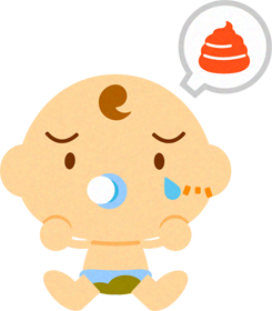 うんちをもらした、かわいい赤ちゃんイラスト/男の子