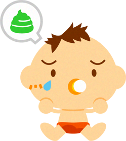 うんちをもらした、かわいい赤ちゃんイラスト/男の子2