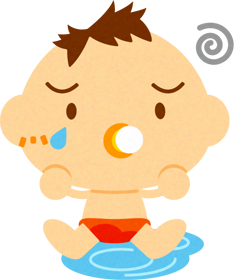 お漏らしした、かわいい赤ちゃんイラスト/男の子2