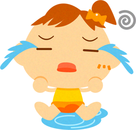 お漏らしした、かわいい赤ちゃんイラスト/女の子2