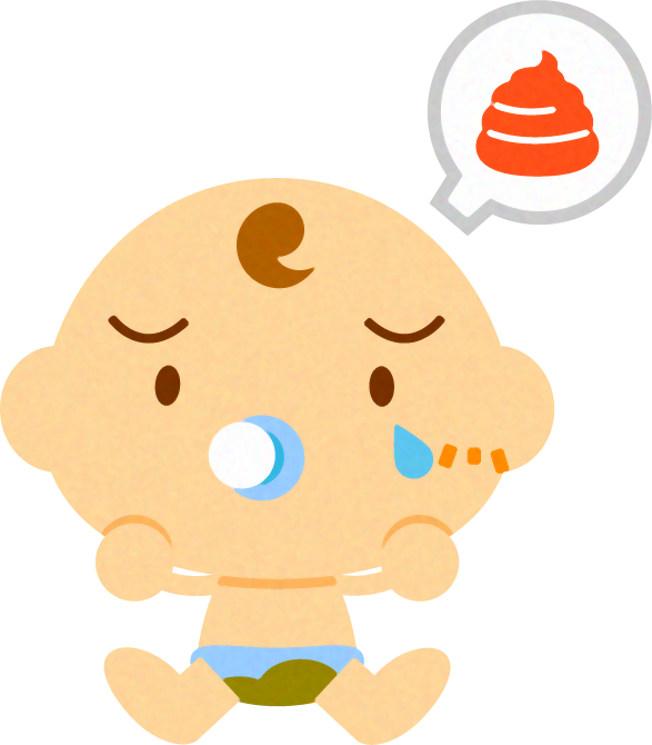 うんちをもらした、かわいい赤ちゃんイラスト/男の子
