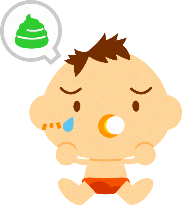 うんちをもらした、かわいい赤ちゃんイラスト/男の子2