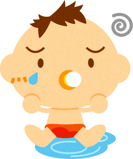 お漏らしした、かわいい赤ちゃんイラスト/男の子2