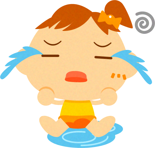 お漏らしした、かわいい赤ちゃんイラスト/女の子2