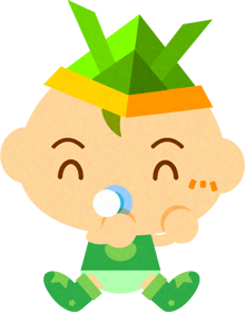 紙兜をかぶった、かわいい赤ちゃんイラスト/男の子2