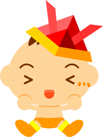紙兜をかぶった、かわいい赤ちゃんイラスト/男の子3