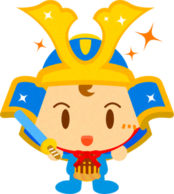 鎧兜を着た、かわいい赤ちゃんイラスト/男の子