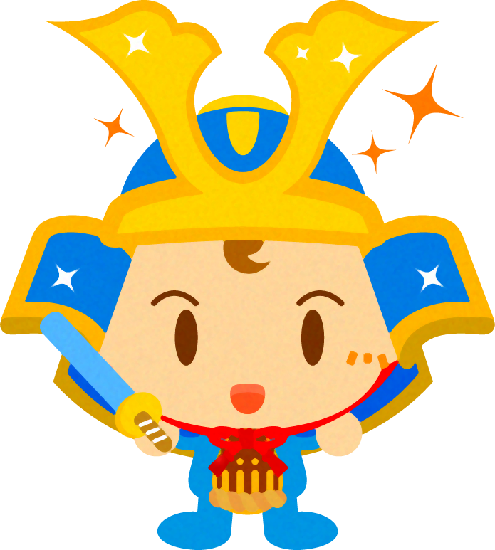 鎧兜を着た、かわいい赤ちゃんイラスト/男の子