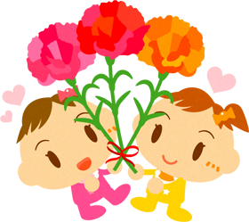 5月母の日とかわいい赤ちゃんイラスト/女の子